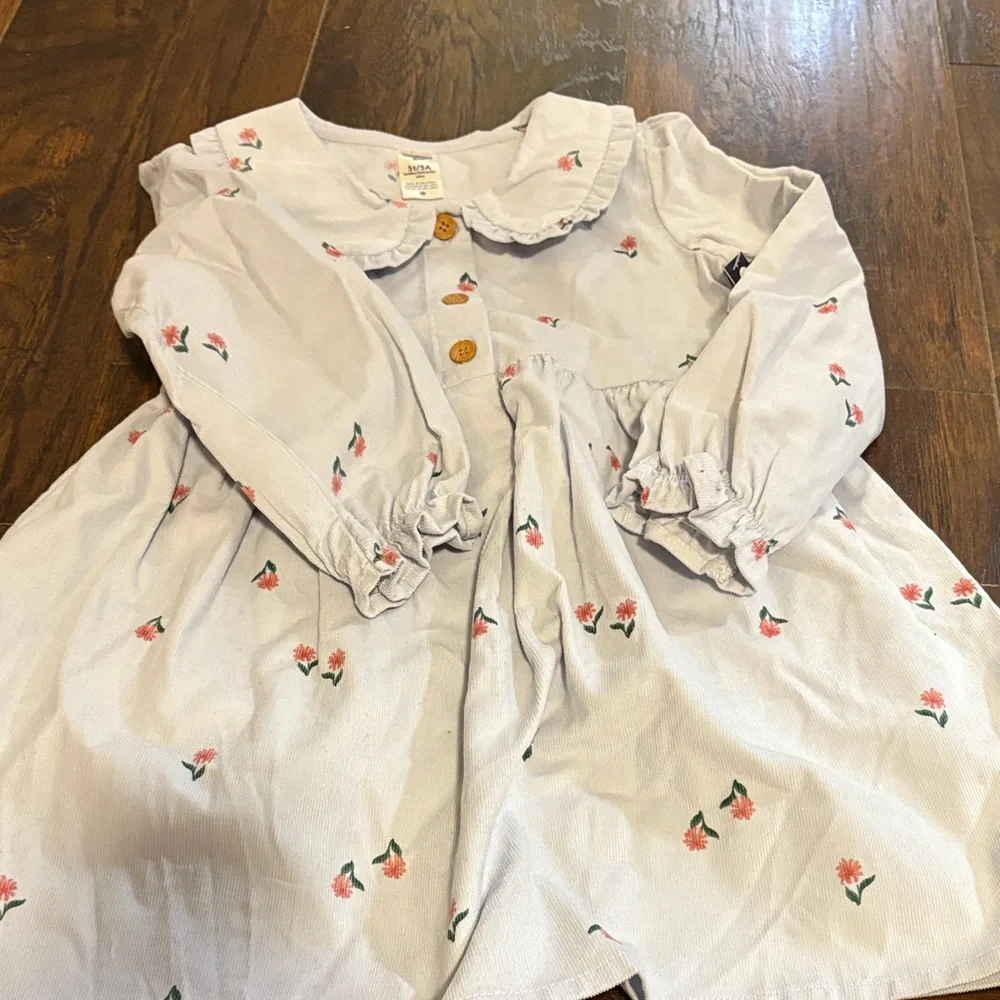 OshKosh B'gosh White Dress with Pink Floral Pattern